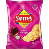 SMITHS SALT  VINEGAR 45G X 18